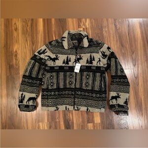 New Woolrich Fleece Holiday Fall Winter Jacket Zip up